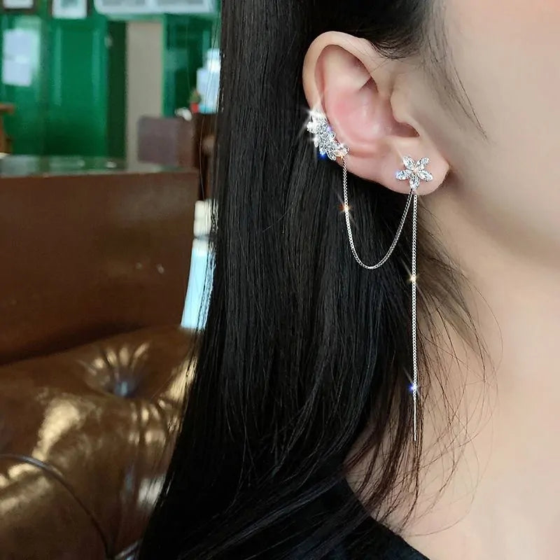 1PC Gold Color Moon Star Clip Earrings