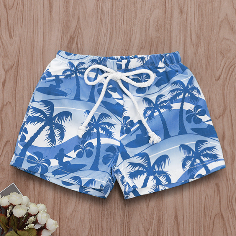 Hawaiian style beach print beach shorts