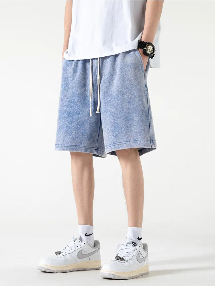 Summer Distressed Cotton Sweat Shorts