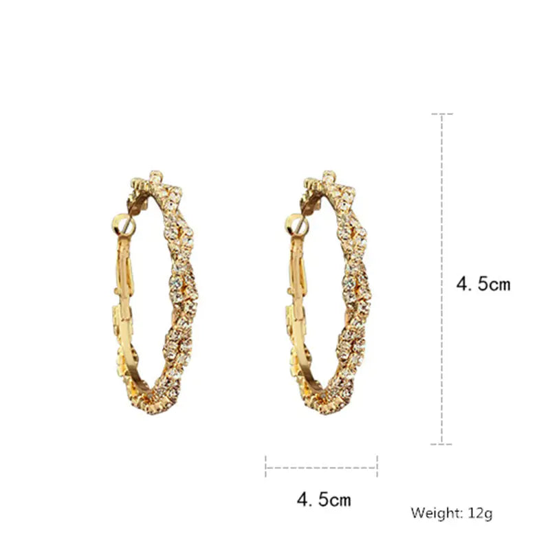 Crystal Round Hoop Earrings