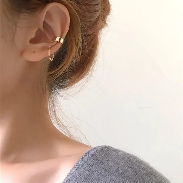 1PC Gold Color Moon Star Clip Earrings