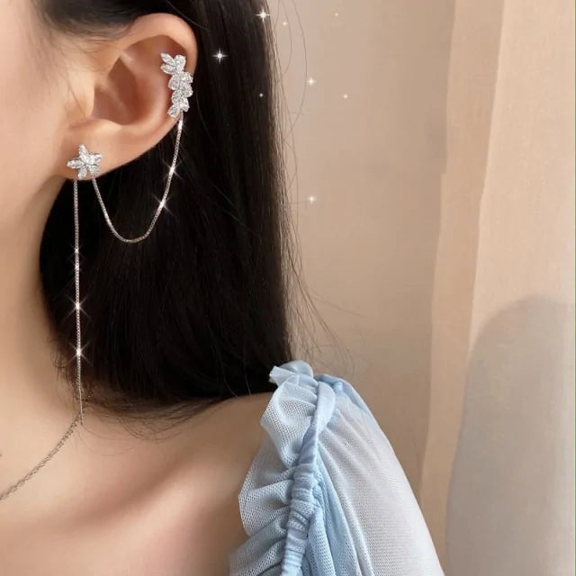 1PC Gold Color Moon Star Clip Earrings