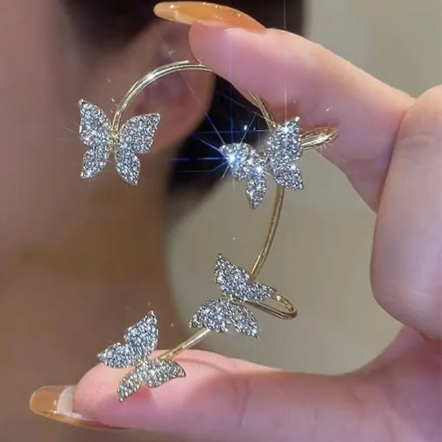 1PC Gold Color Moon Star Clip Earrings